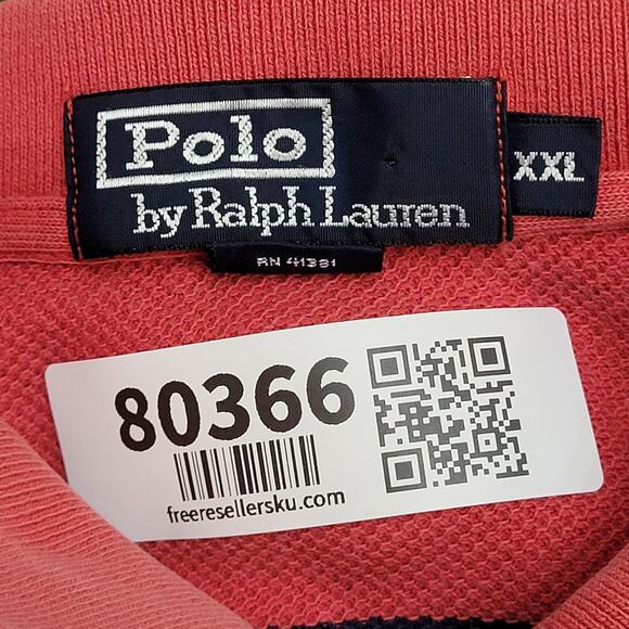 Ralph-Lauren Stripes Polo Shirt 2XL 25x32 Faded Red - Picture 8 of 15